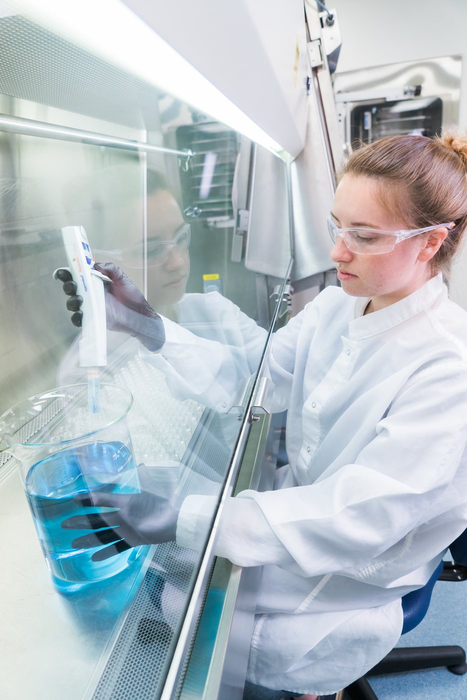Process Development scientist testing a formulation for scale-up