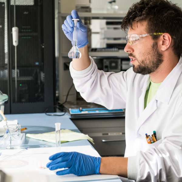 Scientist observing a specimen